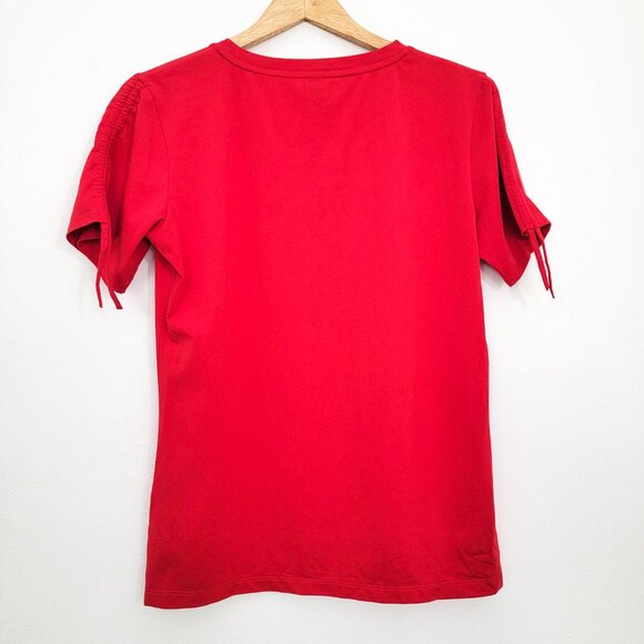 Ferrari Designer Logo Ruched T-Shirt Red Medium - Picture 3 of 5